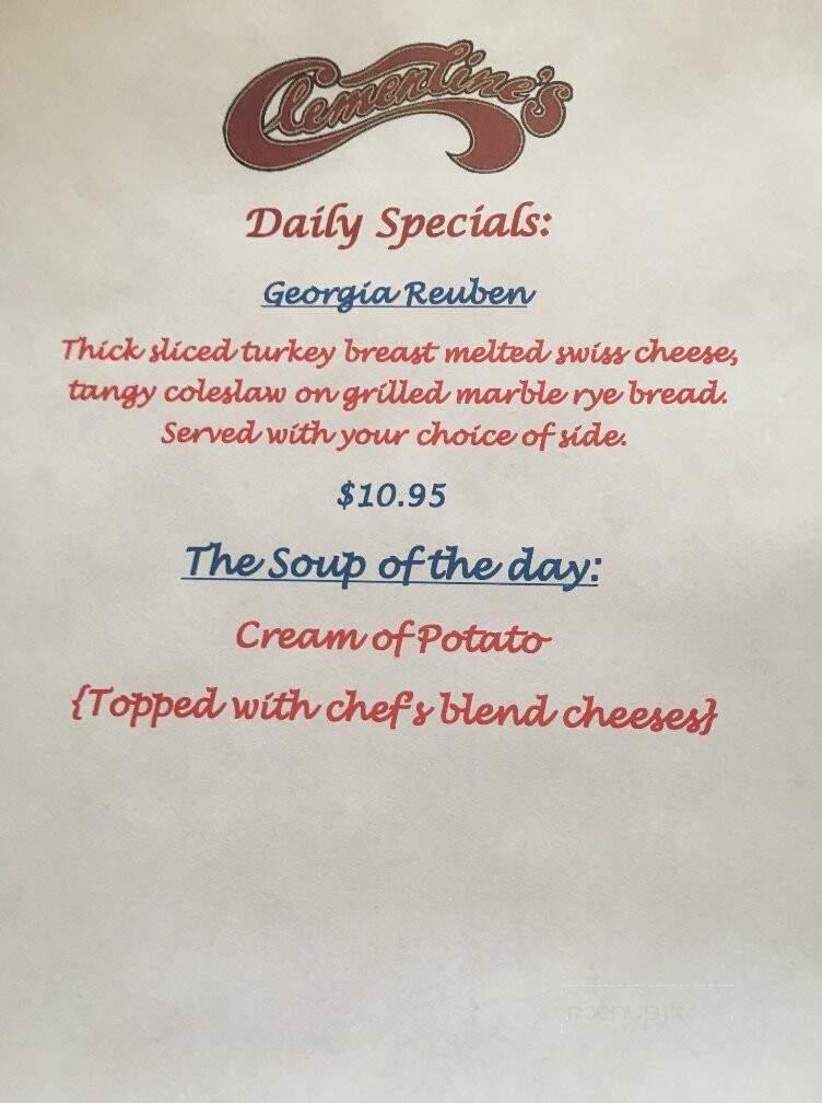 Clementine's Too - St Joseph, MI menu_pic