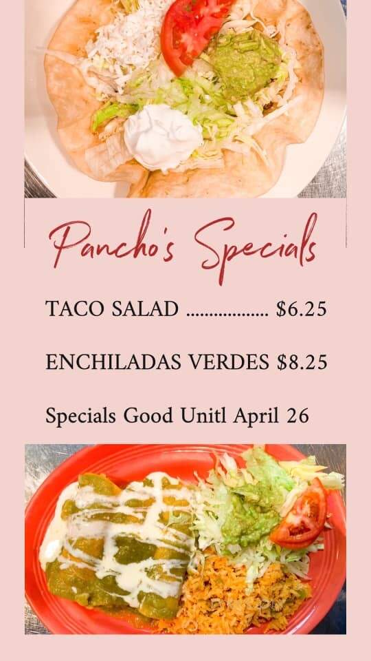 Pancho's Mexican Buffet - Liberty, SC menu_pic