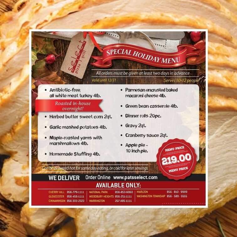 Select Pizza | Grill - Sewell, NJ menu_pic