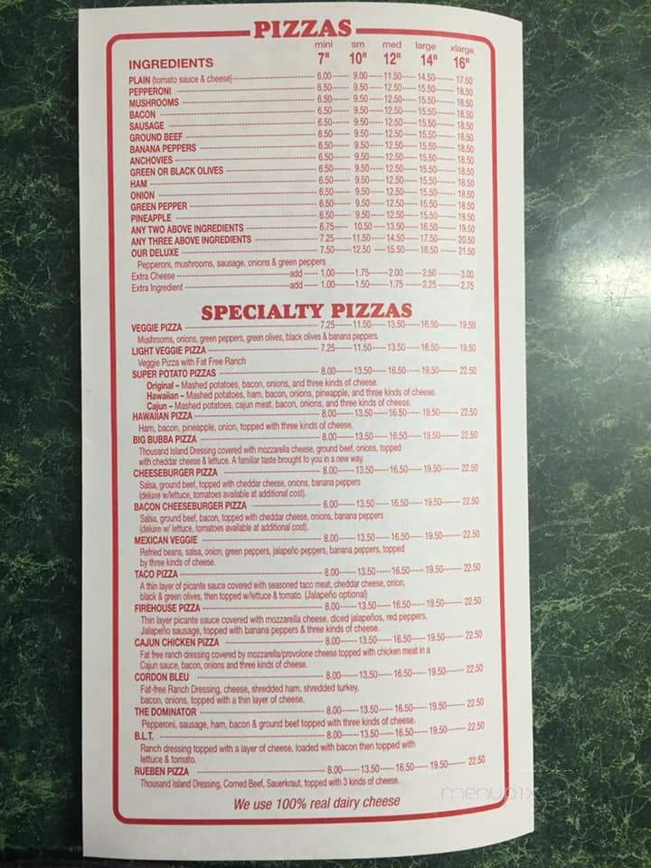 Online Menu of Pizza Express, Moraine, OH