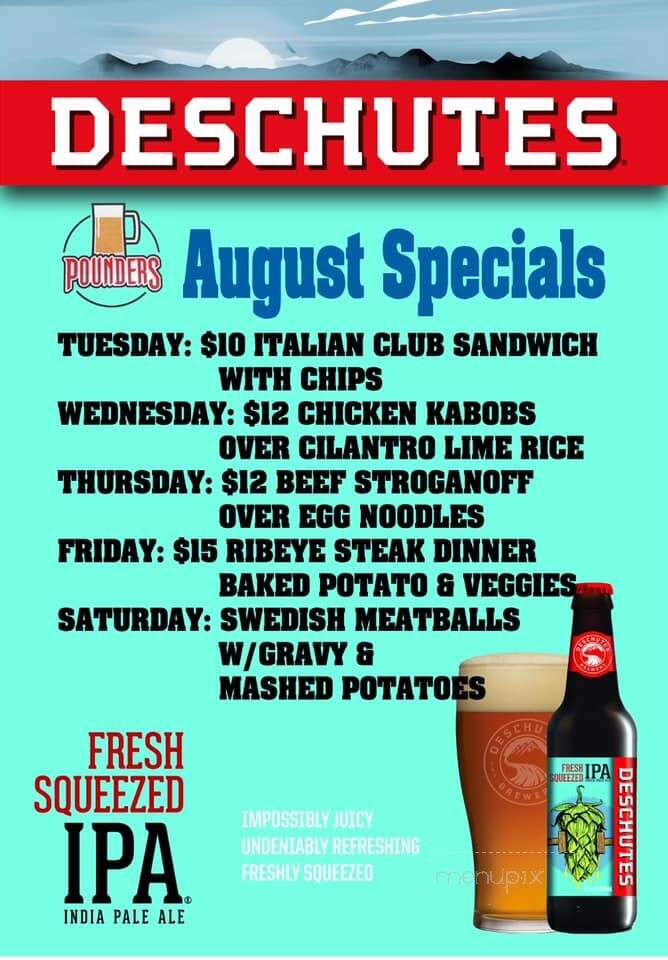 Pounder's Bar and Grill - Cologne, MN menu_pic