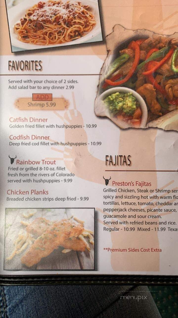 Preston's Steakhouse - Oneida, TN menu_pic