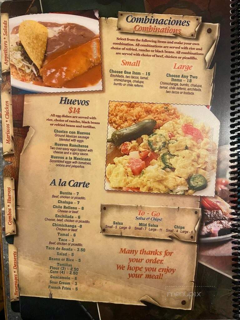 Ranchero Mexican Restaurant - Prineville, OR menu_pic