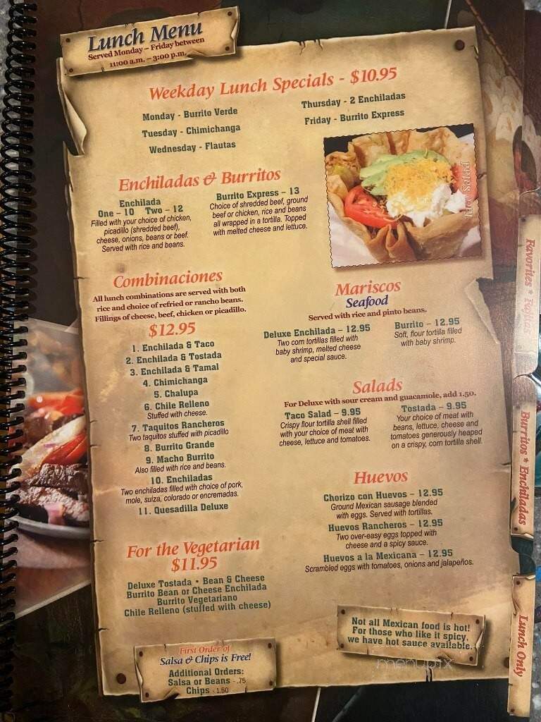Ranchero Mexican Restaurant - Prineville, OR menu_pic