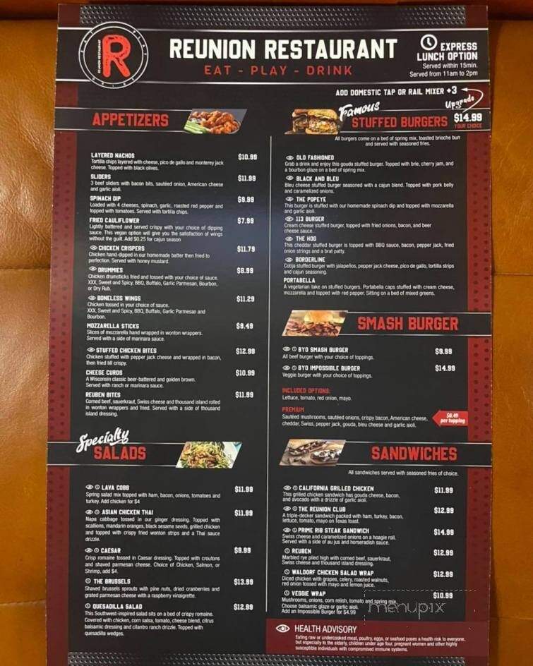 Reunion Restaurant - West Allis, WI menu_pic