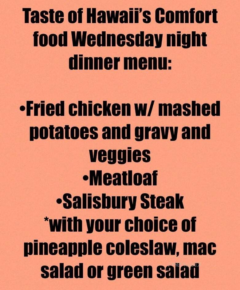 Taste of Hawaii - Aumsville, OR menu_pic