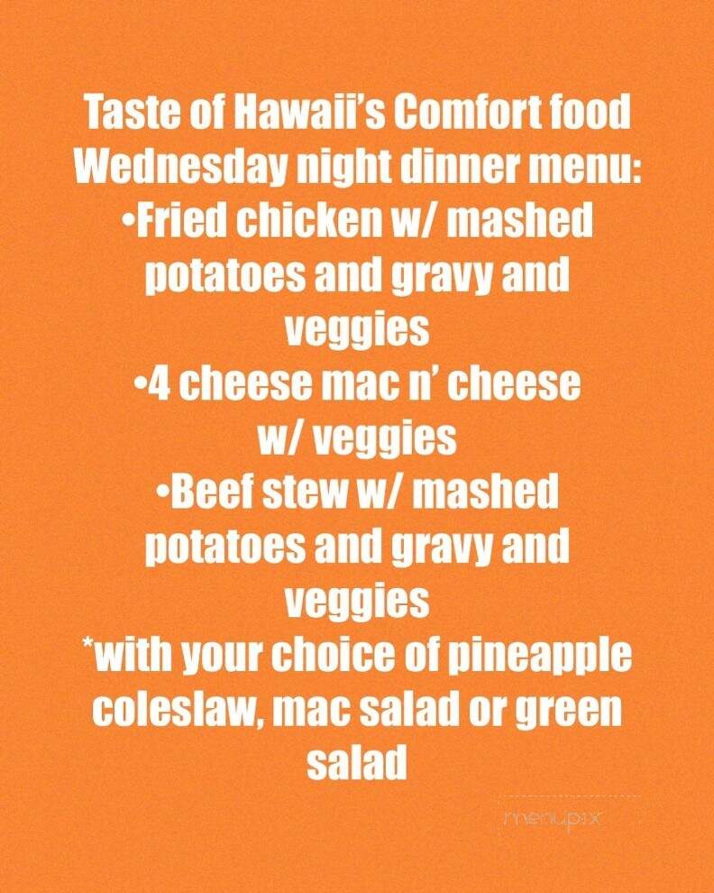 Taste of Hawaii - Aumsville, OR menu_pic