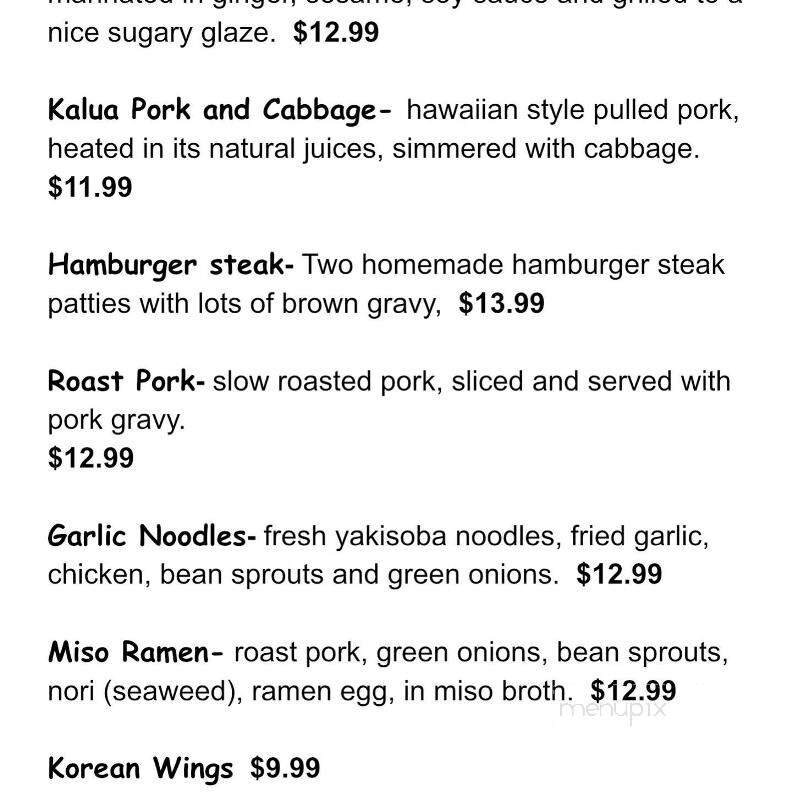 Taste of Hawaii - Aumsville, OR menu_pic