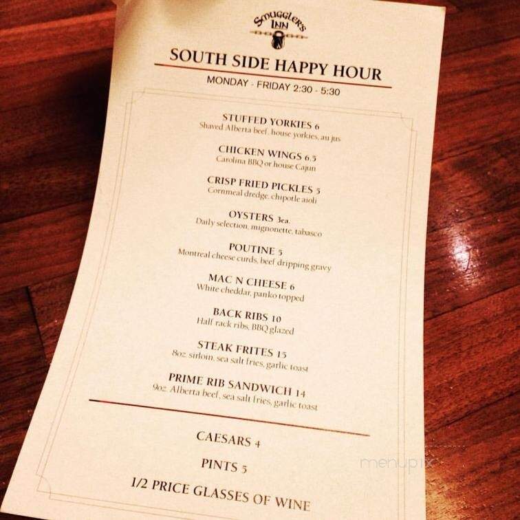 Smuggler's Inn - Calgary, AB menu_pic