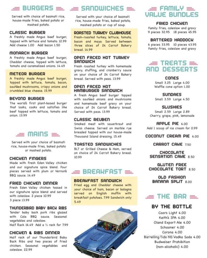 Vernon's Thunderbird Diner - Hammonds Plains, NS menu_pic