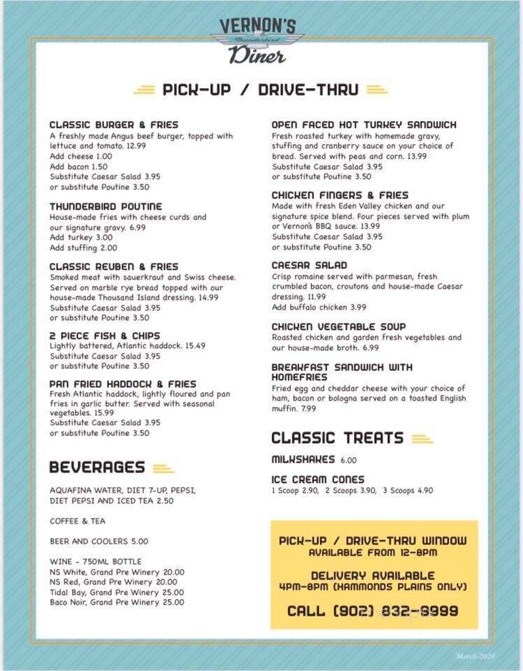 Vernon's Thunderbird Diner - Hammonds Plains, NS menu_pic