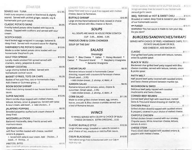 The Dog & Parrot Pub - Indian Shores, FL menu_pic