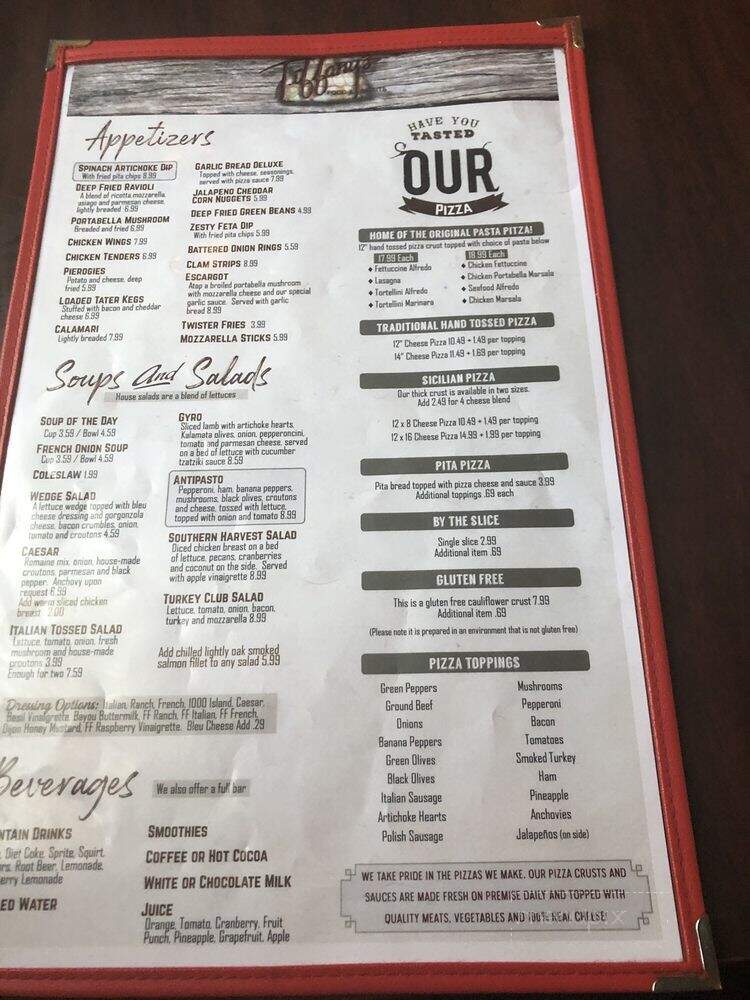 Tiffany's - Frankenmuth, MI menu_pic