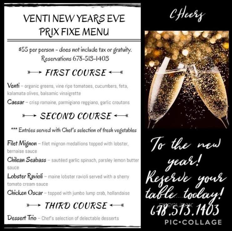 Venti Italian Bistro - Cumming, GA menu_pic