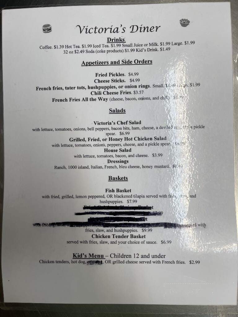 Victoria's Diner - Clover, SC menu_pic