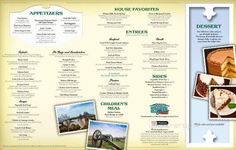 Walnut Hills - Vicksburg, MS menu_pic