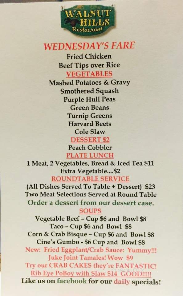 Walnut Hills - Vicksburg, MS menu_pic
