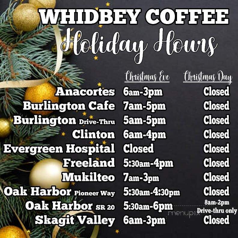 Whidbey Coffee - Burlington, WA menu_pic