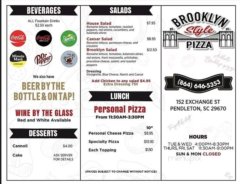 Brooklyn Style Pizza - Pendleton, SC