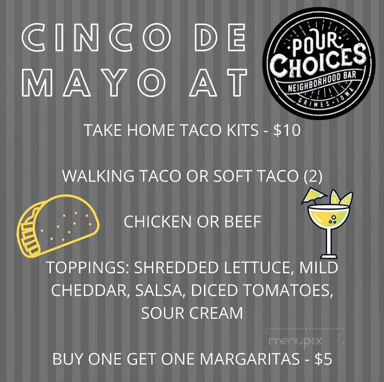 Pour Choices - Grimes, IA menu_pic