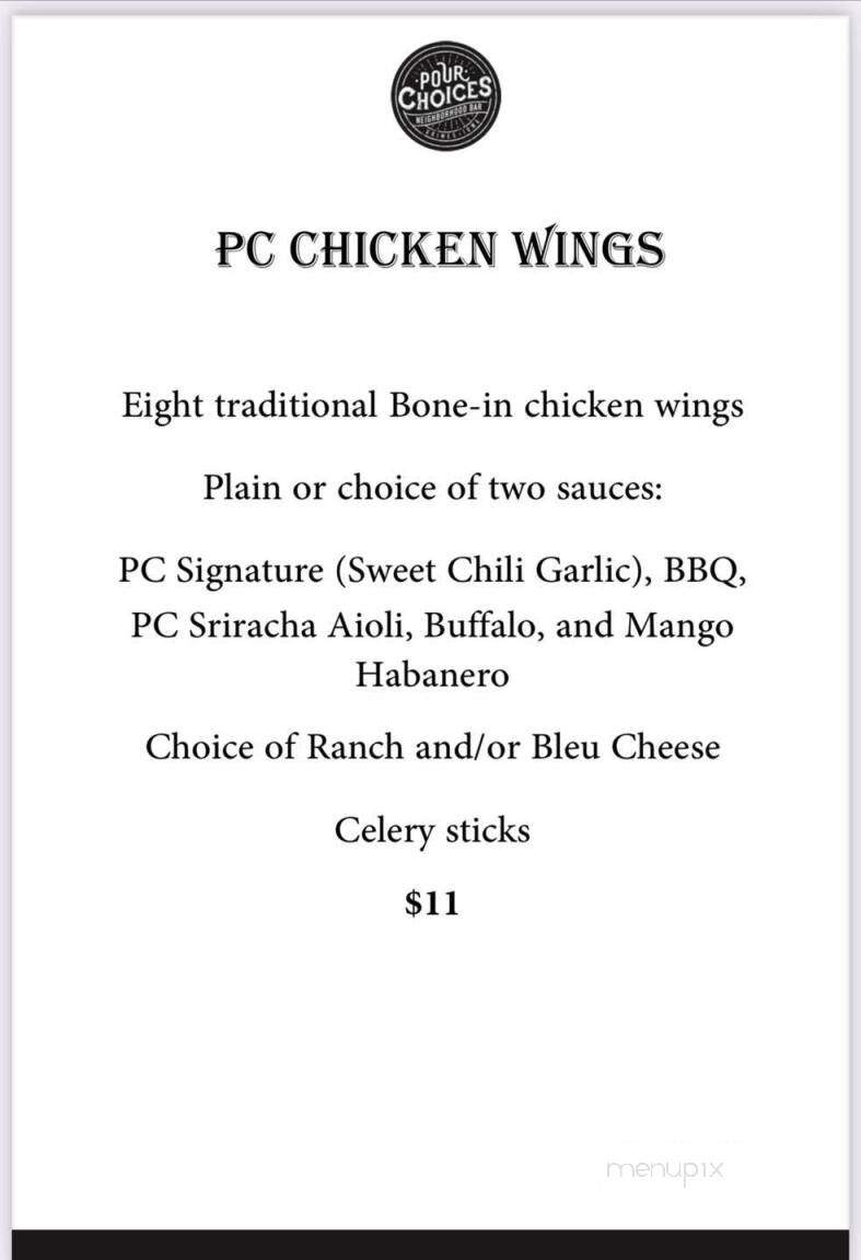 Pour Choices - Grimes, IA menu_pic