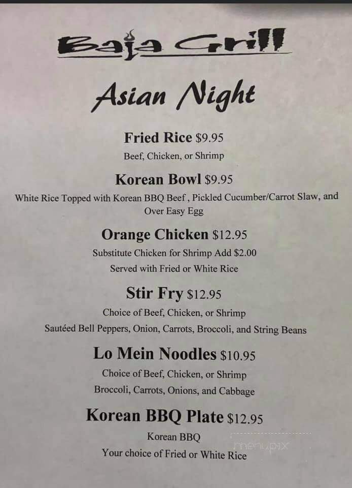 Baja Grill - Lovington, NM menu_pic