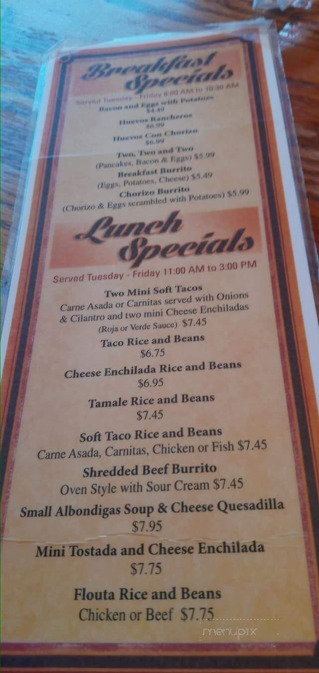 Ray's Tepeyac - Covina, CA menu_pic