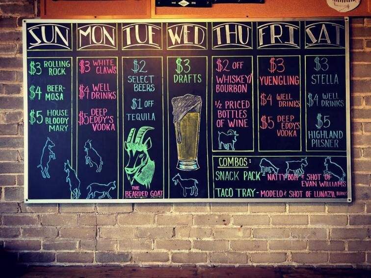 The Bearded Goat - Greensboro, NC menu_pic