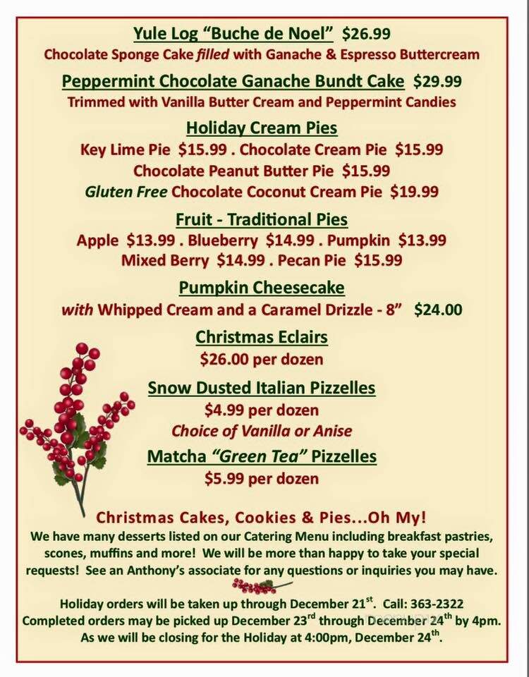 Anthony's Food Shop - York, ME menu_pic