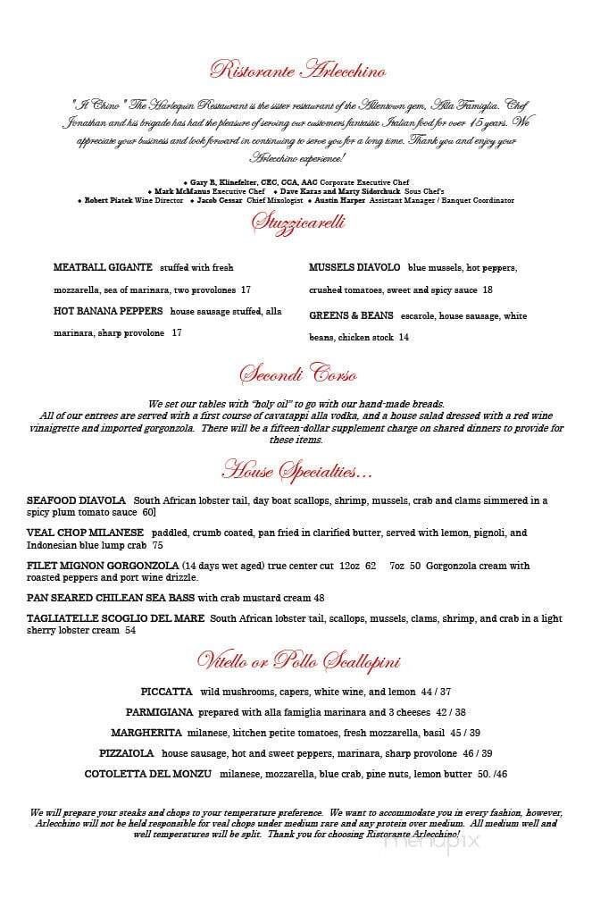 Arlecchino Ristorante - McMurray, PA menu_pic