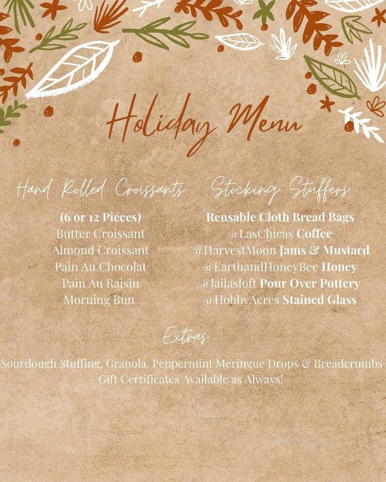 Artisan Bakery - London, ON menu_pic