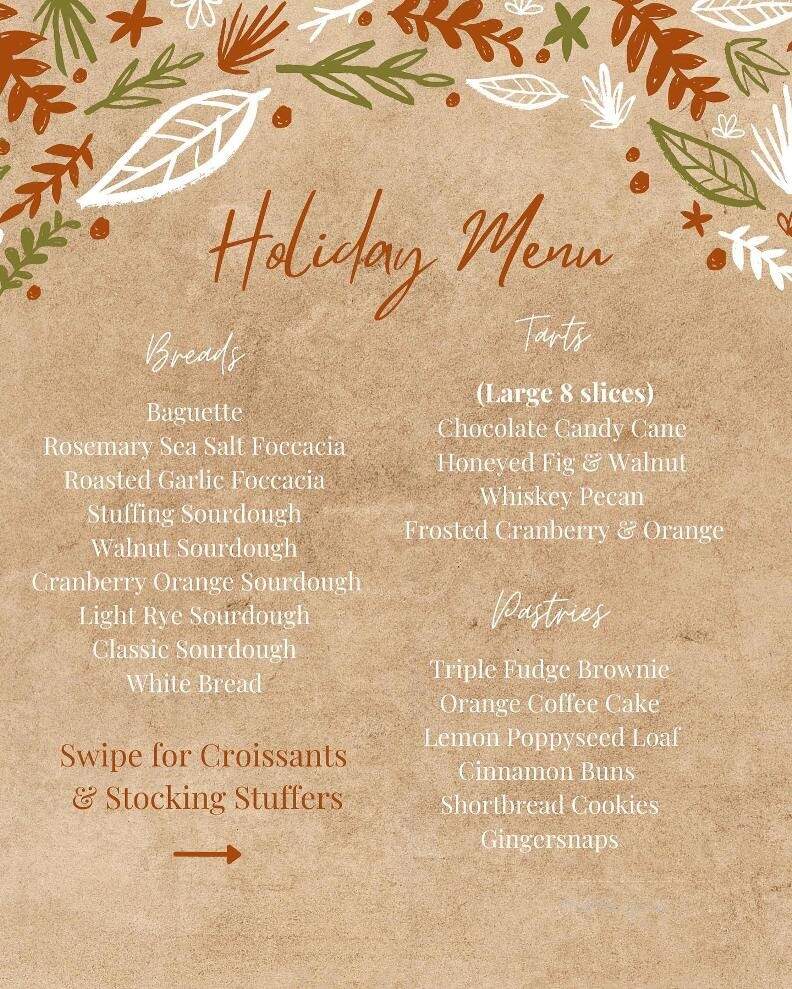 Artisan Bakery - London, ON menu_pic