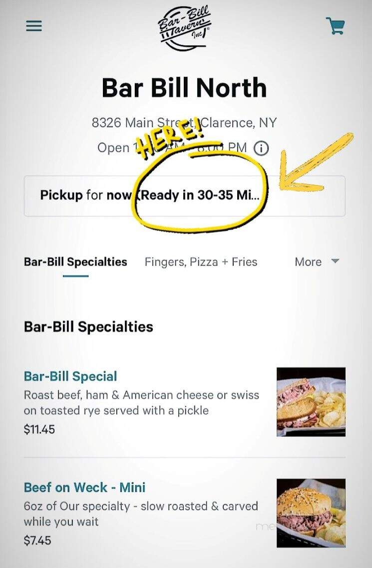 Bar-Bill North - Clarence, NY menu_pic