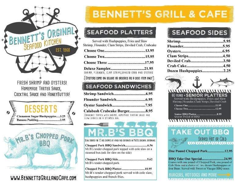 Bennett's Grill and Cafe - Calabash, NC menu_pic