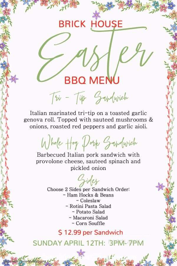 Brick House Restaurant & Lounge - Elk Grove, CA menu_pic