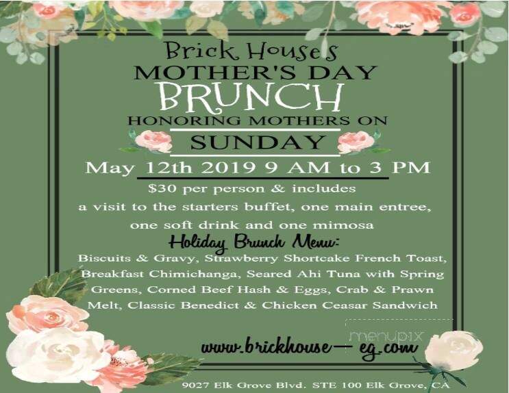Brick House Restaurant & Lounge - Elk Grove, CA menu_pic