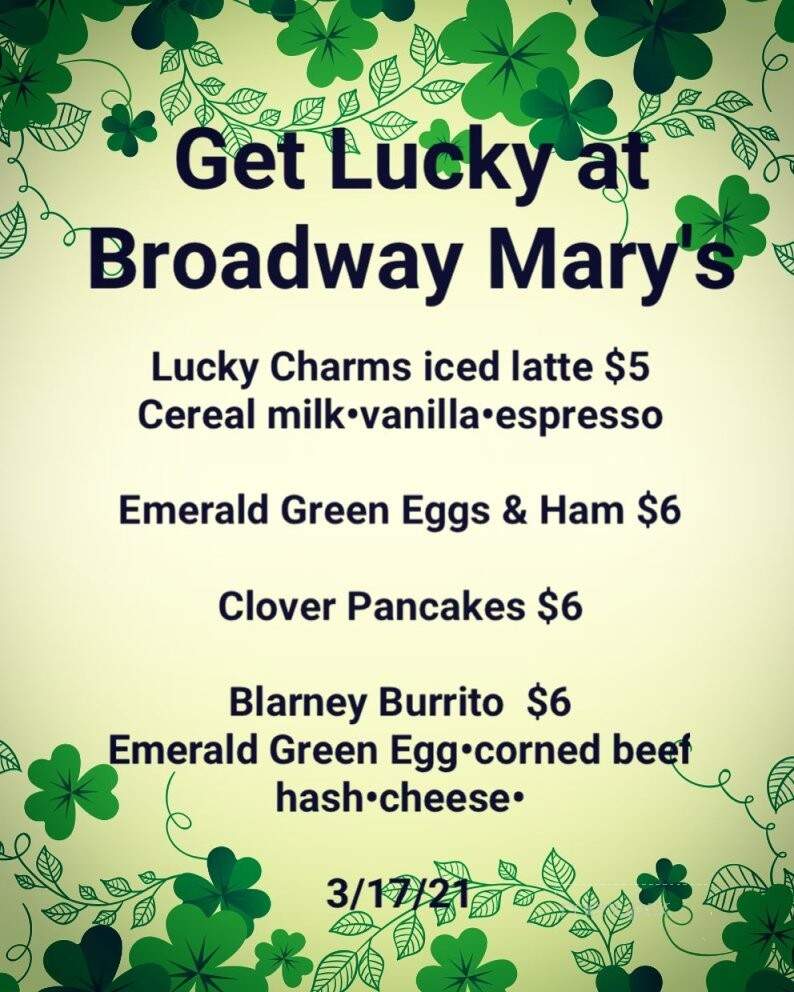 Broadway Mary's - Lorain, OH menu_pic