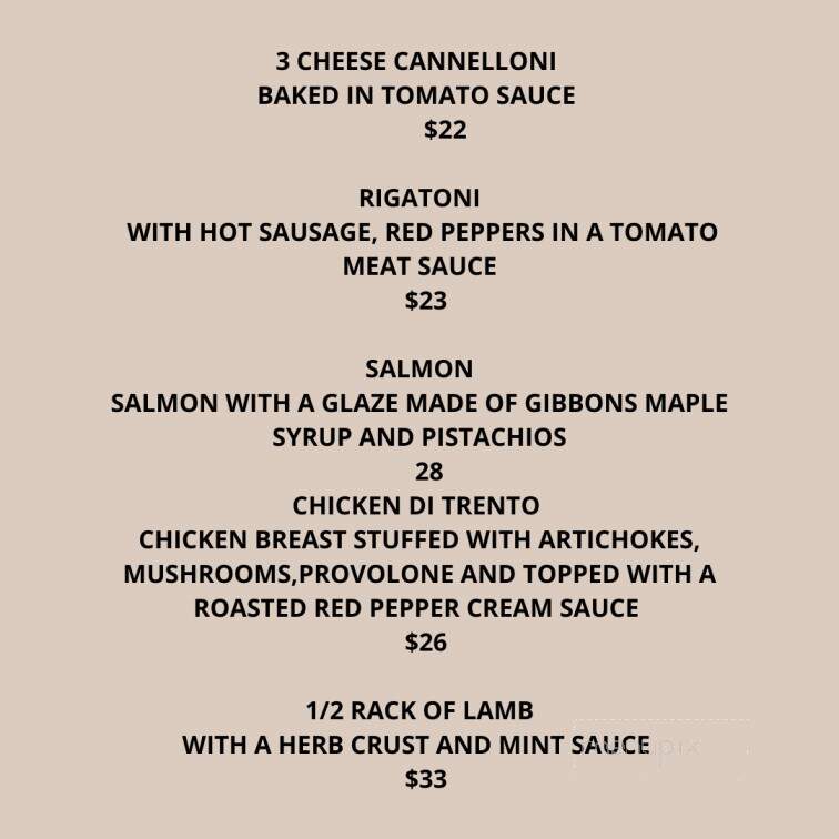 The Mill Restaurant - Brockville, ON menu_pic