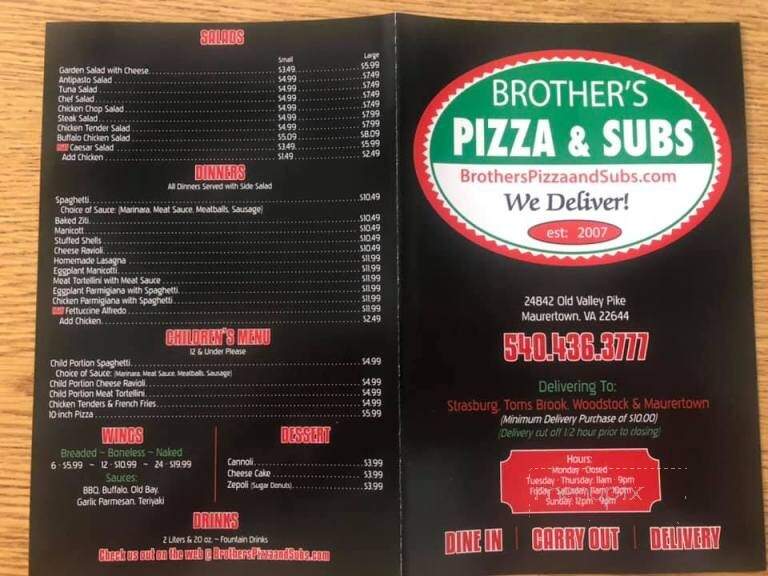 Brother's Pizza - Maurertown, VA
