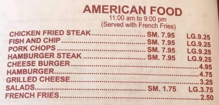 Canton Cafe - Grants, NM menu_pic
