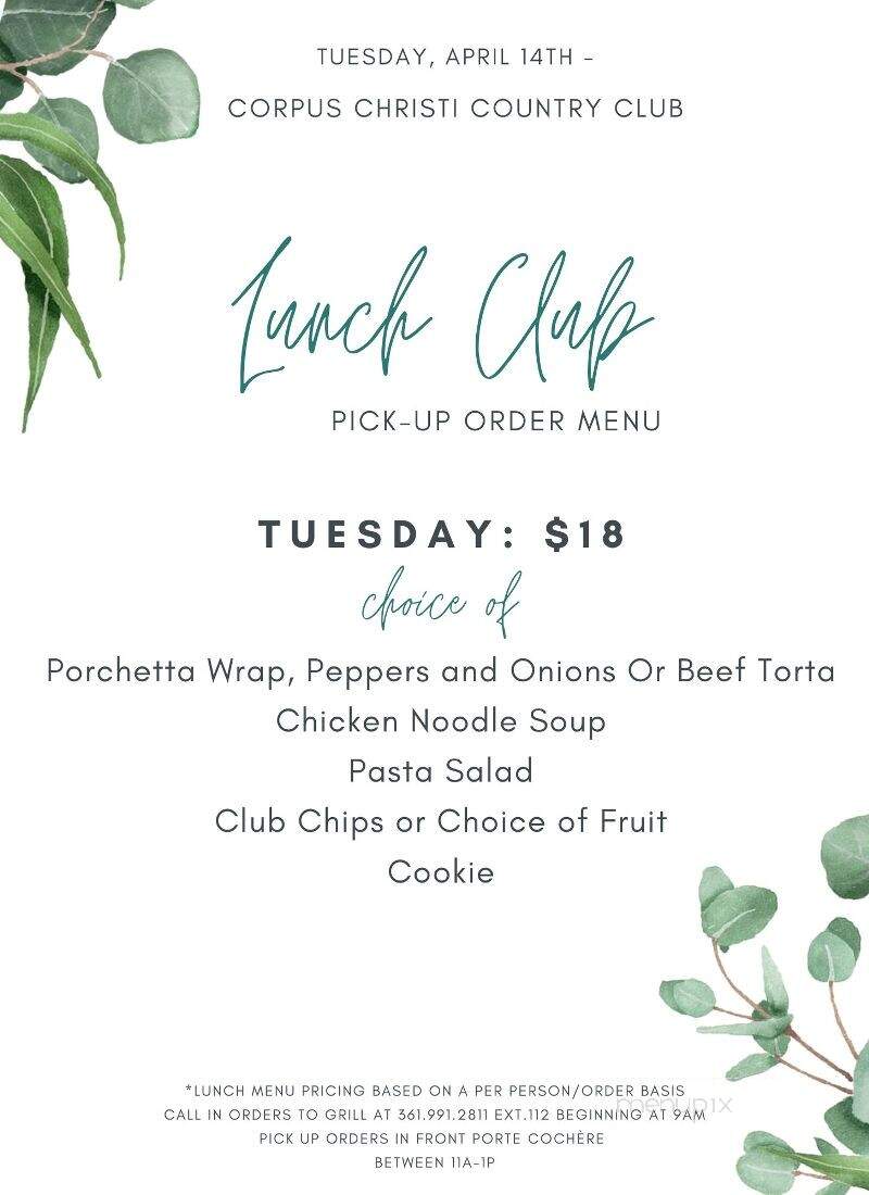 Corpus Christi Country Club - Corpus Christi, TX menu_pic