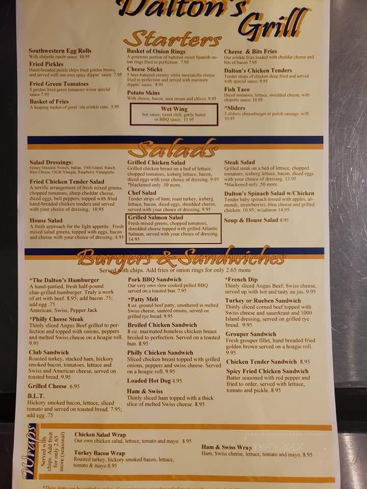 Dalton's Grill - Nashville, TN menu_pic