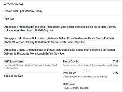 Di Maggio's Pizza Steaks Pasta - Fairfield, IL menu_pic