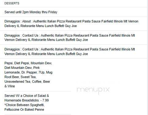 Di Maggio's Pizza Steaks Pasta - Fairfield, IL menu_pic