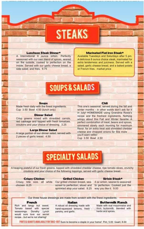Dinkers Bar - Omaha, NE menu_pic