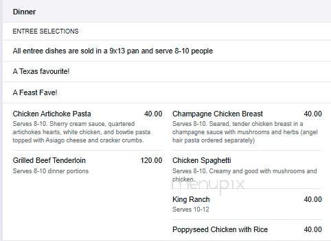 Feastivities Gourmet To Go - Fort Worth, TX menu_pic
