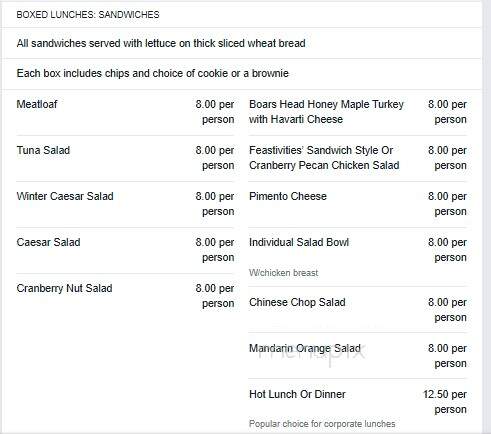Feastivities Gourmet To Go - Fort Worth, TX menu_pic