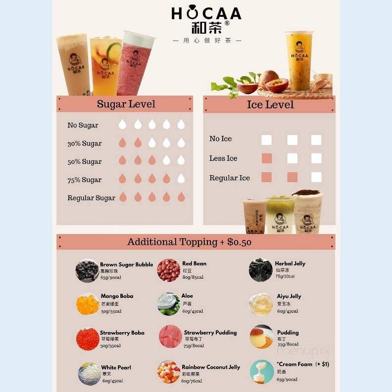 Hocaa Bubble Tea - Bethlehem, PA menu_pic
