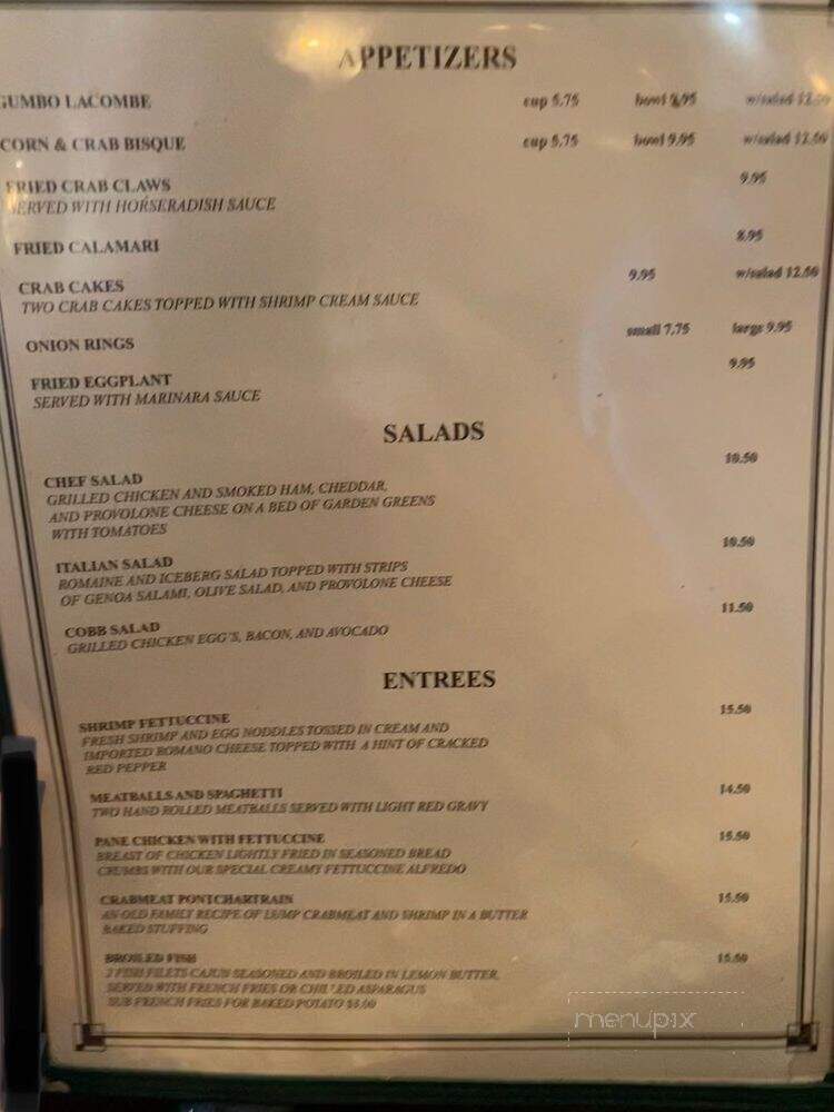 Janie Brown's Restaurant - Lacombe, LA menu_pic