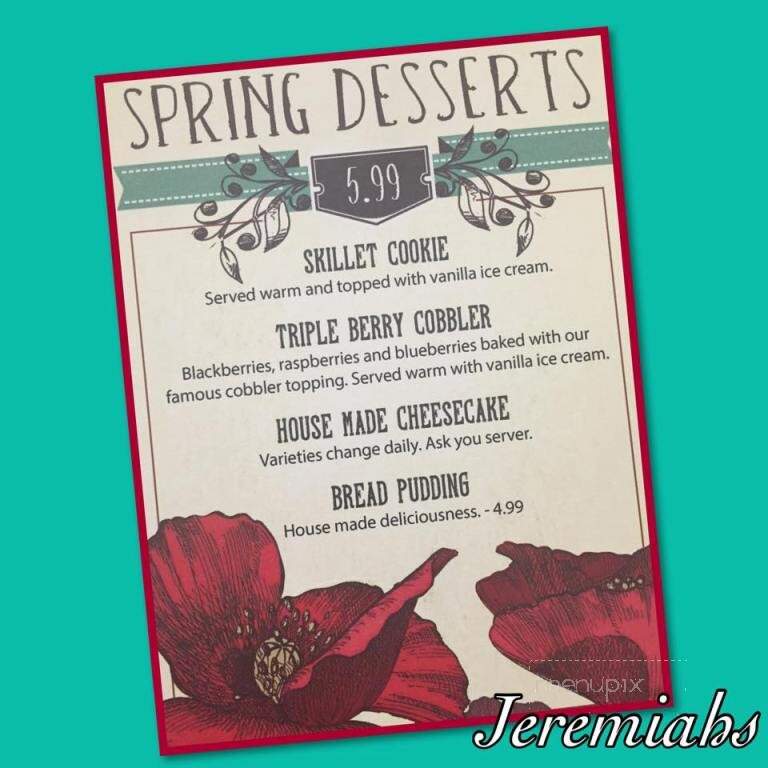 Jeremiah's Restaurant - Ogden, UT menu_pic